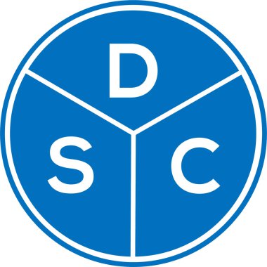 Beyaz arka planda DSC harf logosu tasarımı. DSC yaratıcı daire harfi logosu. DSC harf tasarımı.