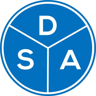 Beyaz arka planda DSA harf logosu tasarımı. DSA yaratıcı daire harfi logosu. DSA harf tasarımı. Beyaz arka planda DSA harf logosu tasarımı. DSA yaratıcı daire harfi logosu. DSA harf tasarımı.