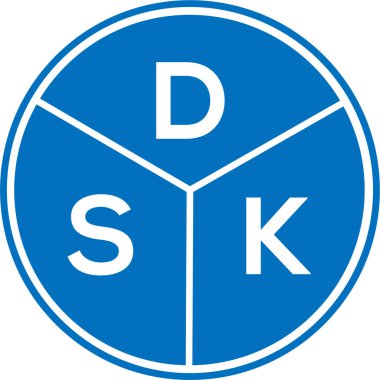Beyaz arkaplanda DSK harf logosu tasarımı. DSK yaratıcı daire harfi logosu konsepti. DSK harf tasarımı.