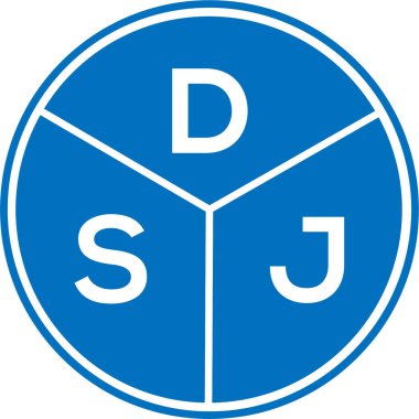 Beyaz arka planda DSJ harf logosu tasarımı. DSJ yaratıcı daire harfi logosu konsepti. DSJ harf tasarımı.
