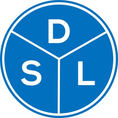 Beyaz arkaplanda DSL harf logosu tasarımı. DSL yaratıcı daire harfi logosu konsepti. DSL harf tasarımı.