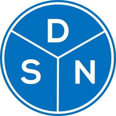 Beyaz arka planda DSN harf logosu tasarımı. DSN yaratıcı daire harfi logosu konsepti. DSN harf tasarımı.