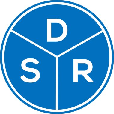 Beyaz arka planda DSR harf logosu tasarımı. DSR yaratıcı daire harfi logosu konsepti. DSR harf tasarımı.