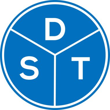 Beyaz arka planda DST harfi logo tasarımı. DST yaratıcı daire harfi logosu konsepti. DST harf tasarımı.