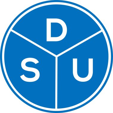 Beyaz arka planda DSU harf logosu tasarımı. DSU yaratıcı daire harfi logosu konsepti. DSU harf tasarımı.