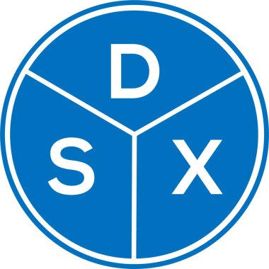 Beyaz arkaplanda DSX harf logosu tasarımı. DSX yaratıcı daire harfi logosu konsepti. DSX harf tasarımı.
