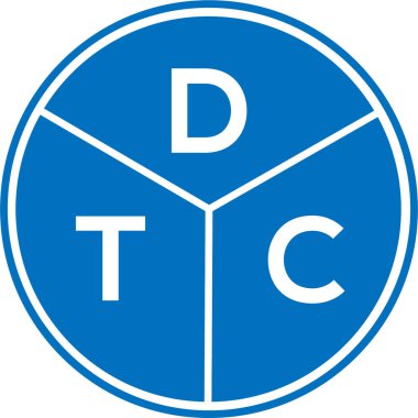 Beyaz arka planda DTC harf logosu tasarımı. DTC yaratıcı daire harfi logosu konsepti. DTC harf tasarımı.