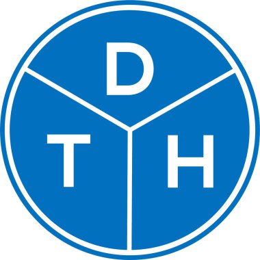Beyaz arka planda DTH harfi logo tasarımı. Yaratıcı yuvarlak harf logosu kavramı. DTH harf tasarımı.