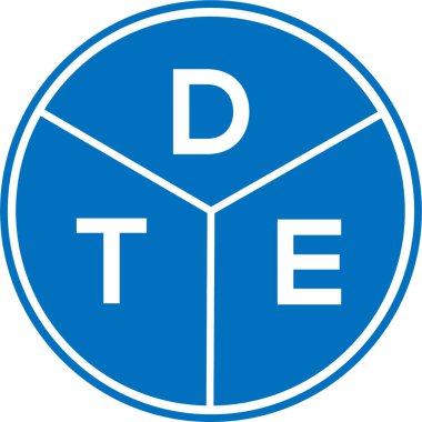Beyaz arkaplanda DTE harf logosu tasarımı. DTE yaratıcı daire harfi logosu. DTE harf tasarımı.
