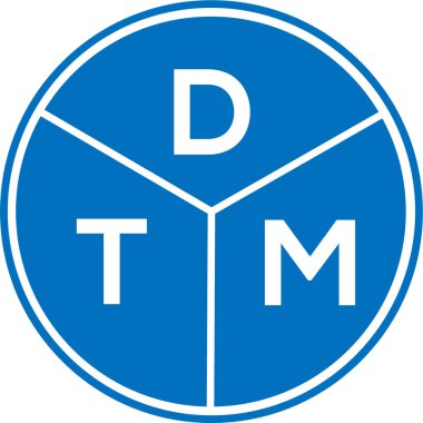 Beyaz arkaplanda DTM harf logosu tasarımı. DTM yaratıcı daire harfi logosu konsepti. DTM harf tasarımı.