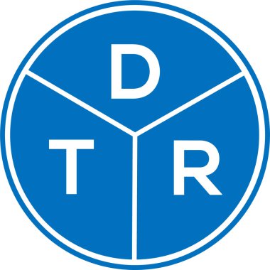 Beyaz arka planda DTR harf logosu tasarımı. DTR yaratıcı daire harfi logosu konsepti. DTR harf tasarımı.