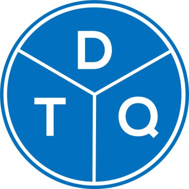 Beyaz arka planda DTQ harf logosu tasarımı. DTQ yaratıcı daire harfi logosu konsepti. DTQ harf tasarımı.