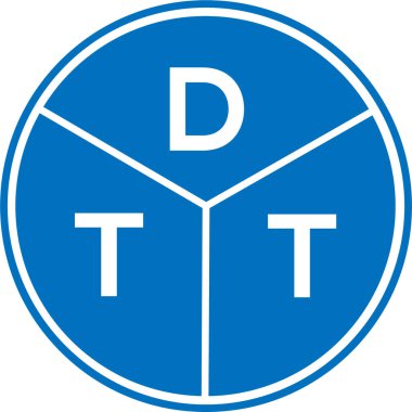 Beyaz arka planda DTT harf logosu tasarımı. DTT yaratıcı daire harfi logosu konsepti. DTT harf tasarımı.