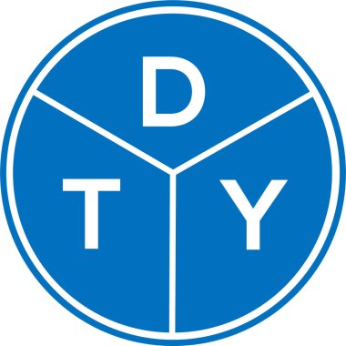 Beyaz arka planda DTY harf logosu tasarımı. Yaratıcı yuvarlak harf logosu kavramı. DTY harf tasarımı.