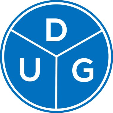 Beyaz arkaplanda DUG harfi logo tasarımı. DUG yaratıcı daire harfi logosu konsepti. DUG harf tasarımı. Beyaz arkaplanda DUG harf logosu tasarımı. DUG yaratıcı daire harfi logosu konsepti. DUG harf tasarımı.