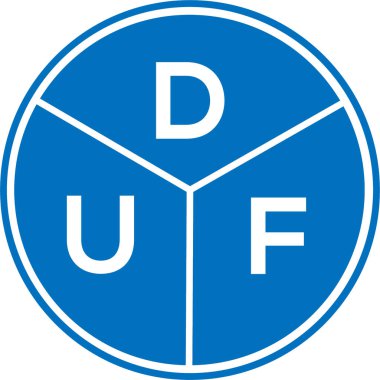 Beyaz arka planda DUF harf logosu tasarımı. DUF yaratıcı daire harfi logosu. DUF harf tasarımı. Beyaz arkaplanda DUF harf logosu tasarımı. DUF yaratıcı daire harfi logosu. DUF harf tasarımı.