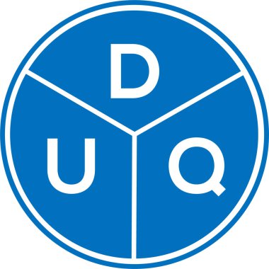 Beyaz arka planda DUQ harf logosu tasarımı. DUQ yaratıcı daire harfi logosu. DUQ harf tasarımı.