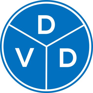 Beyaz arkaplanda DVD harf logosu tasarımı. DVD yaratıcı daire harfi logosu konsepti. DVD harf tasarımı.