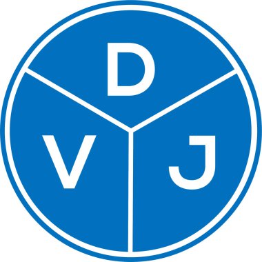 Beyaz arkaplanda DVJ harf logosu tasarımı. DVJ yaratıcı daire harfi logosu. DVJ harf tasarımı.