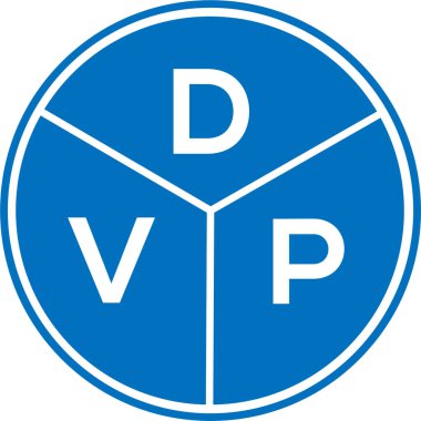 Beyaz arkaplanda DVP harf logosu tasarımı. DVP yaratıcı daire harfi logosu konsepti. DVP harf tasarımı.