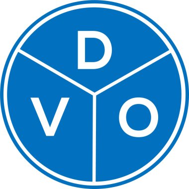 Beyaz arkaplanda DVO harf logosu tasarımı. DVO yaratıcı daire harfi logosu konsepti. DVO harf tasarımı.