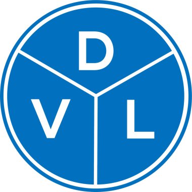 Beyaz arkaplanda DVL harf logosu tasarımı. DVL yaratıcı daire harfi logosu. DVL harf tasarımı.