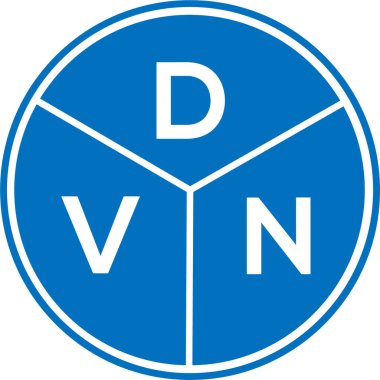Beyaz arkaplanda DVN harf logosu tasarımı. DVN yaratıcı daire harfi logosu. DVN harf tasarımı.