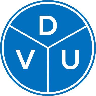 Beyaz arkaplanda DVU harf logosu tasarımı. DVU yaratıcı daire harfi logosu. DVU harf tasarımı.