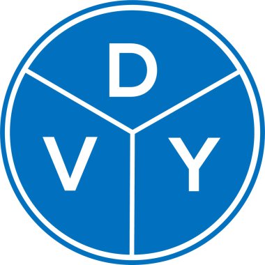 Beyaz arkaplanda DVY harf logosu tasarımı. DVY yaratıcı daire harfi logosu. DVY harf tasarımı.