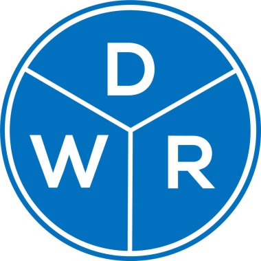 Beyaz arka planda DWR harf logosu tasarımı. DWR yaratıcı daire harfi logosu konsepti. DWR harf tasarımı.