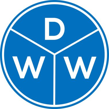 Beyaz arka planda DWW harf logosu tasarımı. DWW yaratıcı daire harf logosu konsepti. DWW harf tasarımı.