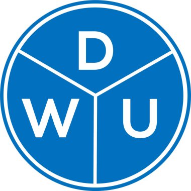 Beyaz arka planda DWU mektup logosu tasarımı. DWU yaratıcı daire harfi logosu konsepti. DWU mektup tasarımı.