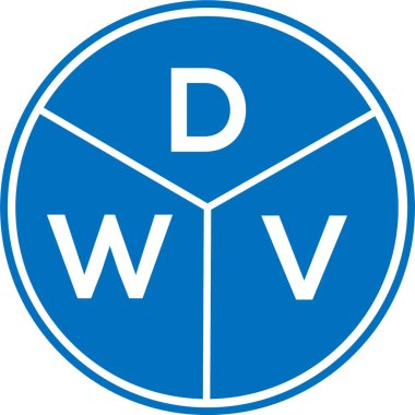 Beyaz arka planda DWV harf logosu tasarımı. DWV yaratıcı daire harfi logosu konsepti. DWV harf tasarımı.