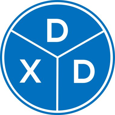 Beyaz arkaplanda DXD harf logosu tasarımı. DXD yaratıcı daire harfi logosu konsepti. DXD harf tasarımı.