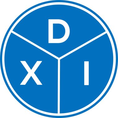 Beyaz arka planda DXI harf logosu tasarımı. DXI yaratıcı daire harfi logosu konsepti. DXI harf tasarımı.