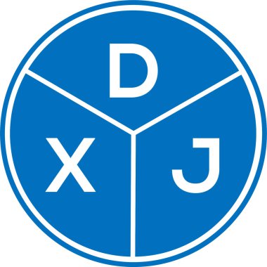 Beyaz arkaplanda DXJ harf logosu tasarımı. DXJ yaratıcı daire harfi logosu konsepti. DXJ harf tasarımı.