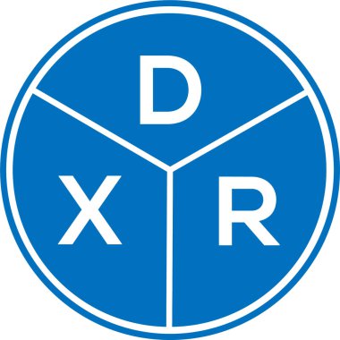 Beyaz arka planda DXR harf logosu tasarımı. DXR yaratıcı daire harfi logosu konsepti. DXR harf tasarımı.