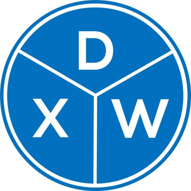 Beyaz arkaplanda DXW harf logosu tasarımı. DXW yaratıcı daire harfi logosu. DXW harf tasarımı.