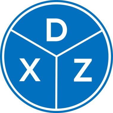 Beyaz arkaplanda DXZ harf logosu tasarımı. DXZ yaratıcı daire harfi logosu konsepti. DXZ harf tasarımı.