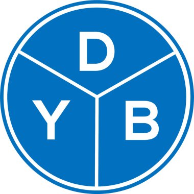 Beyaz arka planda DYB harfi logo tasarımı. DYB yaratıcı daire harfi logosu konsepti. DYB harf tasarımı.