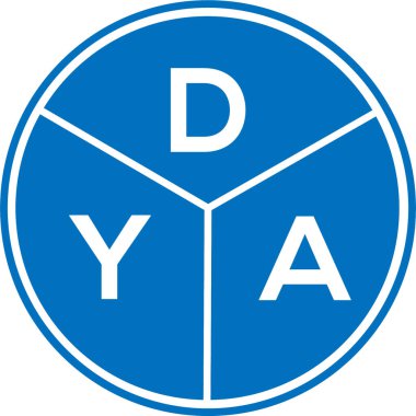 Beyaz arka planda DYA harf logosu tasarımı. DYA yaratıcı daire harf logosu kavramı. DYA mektup tasarımı. Beyaz arka planda DYA mektup logosu tasarımı. DYA yaratıcı daire harf logosu kavramı. DYA harf tasarımı.