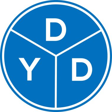 Beyaz arka planda DYD harf logosu tasarımı. DYD yaratıcı daire harfi logosu konsepti. DYD harf tasarımı.