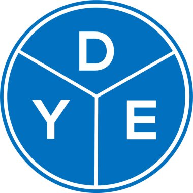 Beyaz arka planda DYE harf logosu tasarımı. DYE yaratıcı daire harfi logosu konsepti. DYE harf dizaynı. DYE harf logosu tasarımı beyaz arkaplanda. DYE yaratıcı daire harfi logosu konsepti. DYE harf tasarımı.