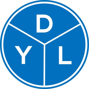 Beyaz arkaplanda DYL harf logosu tasarımı. DYL yaratıcı daire harfi logosu konsepti. DYL harf tasarımı.