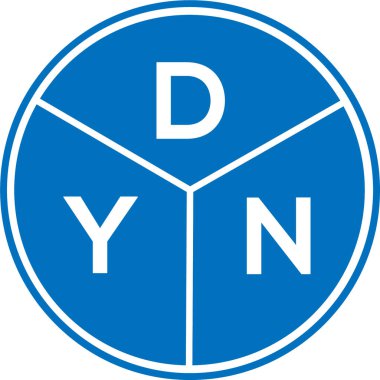 Beyaz arka planda DYN harf logosu tasarımı. DYN yaratıcı daire harfi logosu konsepti. DYN harf tasarımı.
