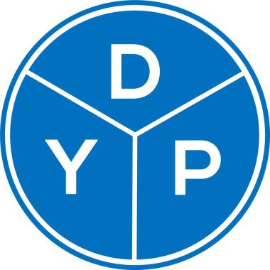 Beyaz arka planda DYP harf logosu tasarımı. DYP yaratıcı daire harfi logosu konsepti. DYP harf tasarımı.