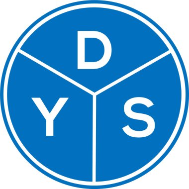 Beyaz arka planda DYS harfi logo tasarımı. DYS yaratıcı daire harfi logosu konsepti. DYS harf tasarımı.