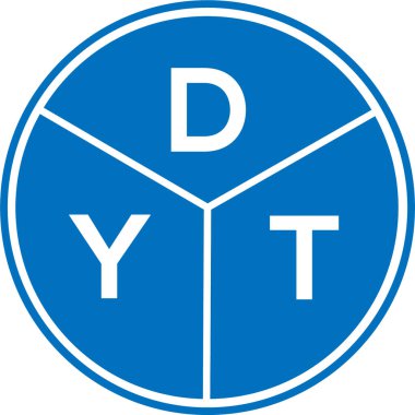 Beyaz arka planda DYT harf logosu tasarımı. DYT yaratıcı daire harfi logosu konsepti. DYT harf tasarımı.