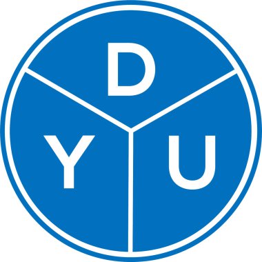 Beyaz arka planda Dyu harf logosu tasarımı. Dyu yaratıcı daire harf logosu konsepti. Dyu mektup tasarımı.