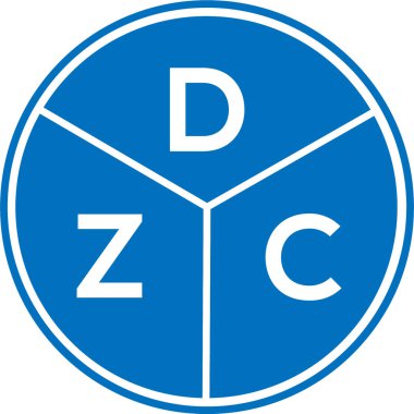 Beyaz arka planda DZC harf logosu tasarımı. DZC yaratıcı daire harfi logosu konsepti. DZC harf tasarımı.